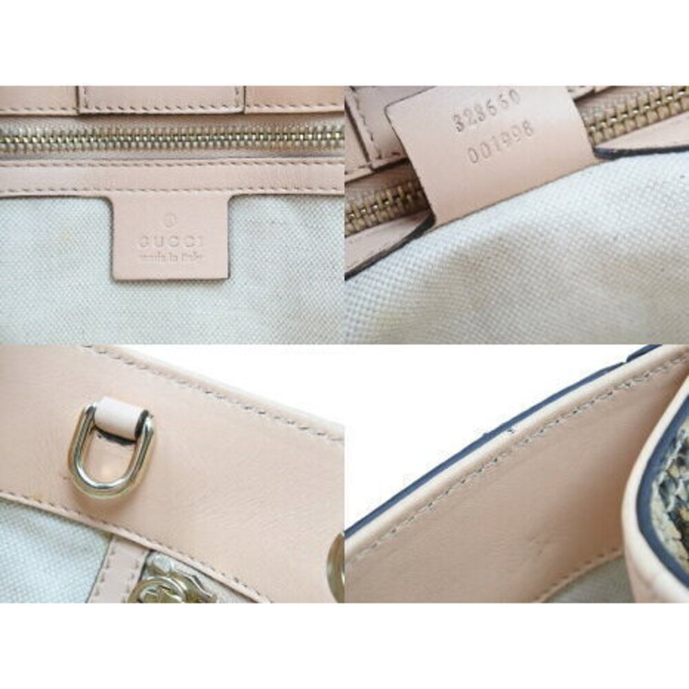 Gucci Bamboo Tote Bag Python Leather - image 8